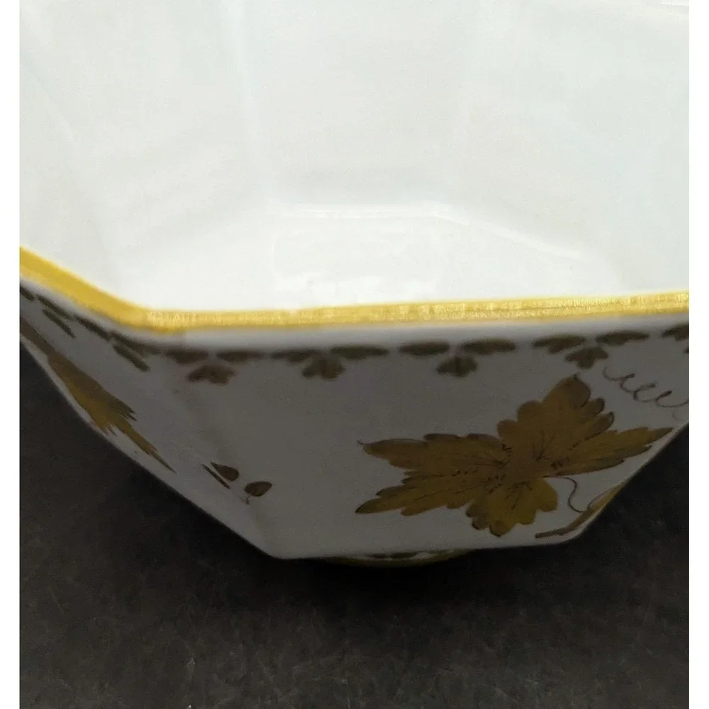 Vintage Italian Faience Pottery Octagon Shaped Salad Pasta Bowl 9'